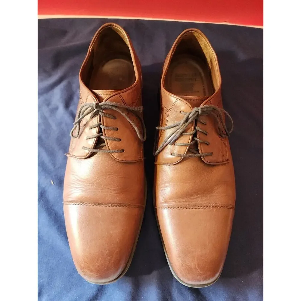 Johnston & Murphy Waterproof Brown Oxford Toe Cap Dress Shoes Size 12m